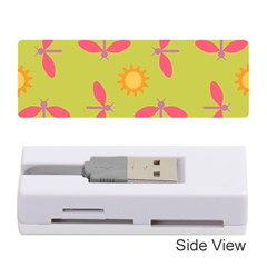 Dragonfly Sun Flower Seamlessly Memory Card Reader (stick) by Nexatart