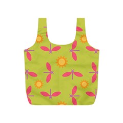 Dragonfly Sun Flower Seamlessly Full Print Recycle Bag (S)