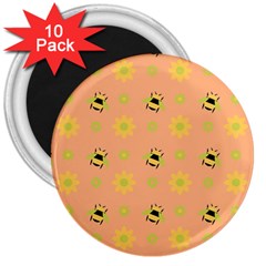 Bee A Bug Nature 3  Magnets (10 Pack)  by Nexatart