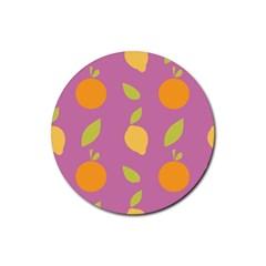 Seamlessly Pattern Fruits Fruit Rubber Coaster (round)  by Nexatart