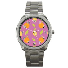 Seamlessly Pattern Fruits Fruit Sport Metal Watch by Nexatart