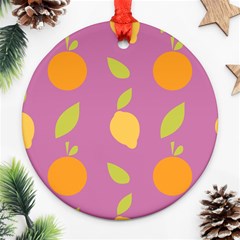 Seamlessly Pattern Fruits Fruit Round Ornament (two Sides)