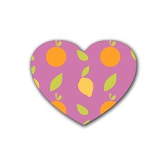 Seamlessly Pattern Fruits Fruit Heart Coaster (4 Pack)  by Nexatart