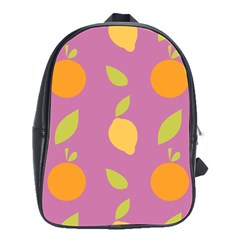 Seamlessly Pattern Fruits Fruit School Bag (large) by Nexatart