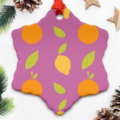 Seamlessly Pattern Fruits Fruit Snowflake Ornament (two Sides) by Nexatart