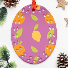 Seamlessly Pattern Fruits Fruit Oval Filigree Ornament (two Sides) by Nexatart