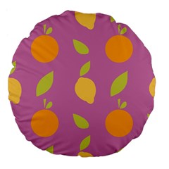 Seamlessly Pattern Fruits Fruit Large 18  Premium Flano Round Cushions by Nexatart