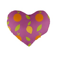 Seamlessly Pattern Fruits Fruit Standard 16  Premium Flano Heart Shape Cushions