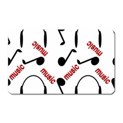 Music Letters Word Headphones Note Magnet (rectangular) by Nexatart