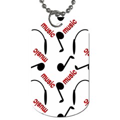 Music Letters Word Headphones Note Dog Tag (one Side) by Nexatart