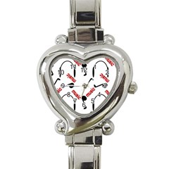 Music Letters Word Headphones Note Heart Italian Charm Watch by Nexatart