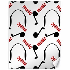 Music Letters Word Headphones Note Canvas 18  X 24  by Nexatart