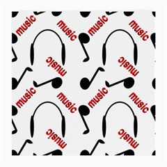 Music Letters Word Headphones Note Medium Glasses Cloth (2-side) by Nexatart