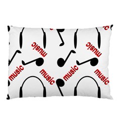 Music Letters Word Headphones Note Pillow Case by Nexatart