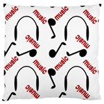 Music Letters Word Headphones Note Large Flano Cushion Case (One Side) Front