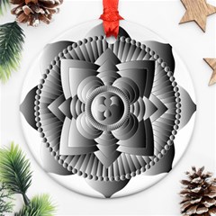 Lotus Mandala Flower Floral Ornament (round) by Nexatart