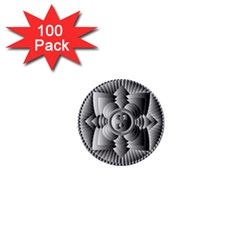 Lotus Mandala Flower Floral 1  Mini Buttons (100 Pack)  by Nexatart