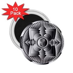 Lotus Mandala Flower Floral 2 25  Magnets (10 Pack)  by Nexatart