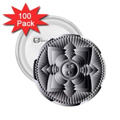 Lotus Mandala Flower Floral 2 25  Buttons (100 Pack)  by Nexatart