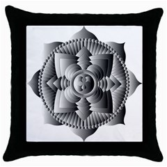 Lotus Mandala Flower Floral Throw Pillow Case (black) by Nexatart