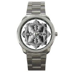 Lotus Mandala Flower Floral Sport Metal Watch by Nexatart