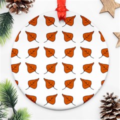 Pattern Fallen Leaves Autumn Ornament (Round)