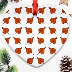 Pattern Fallen Leaves Autumn Ornament (Heart)