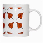 Pattern Fallen Leaves Autumn White Mugs Right