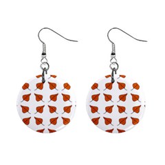 Pattern Fallen Leaves Autumn Mini Button Earrings