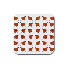 Pattern Fallen Leaves Autumn Rubber Square Coaster (4 pack) 