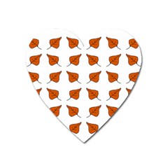 Pattern Fallen Leaves Autumn Heart Magnet