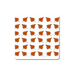 Pattern Fallen Leaves Autumn Square Magnet