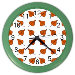 Pattern Fallen Leaves Autumn Color Wall Clock