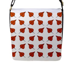 Pattern Fallen Leaves Autumn Flap Closure Messenger Bag (L)