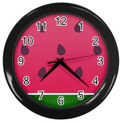 Watermelon Fruit Summer Red Fresh Wall Clock (black) by Nexatart