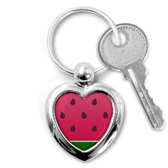 Watermelon Fruit Summer Red Fresh Key Chains (heart)  by Nexatart