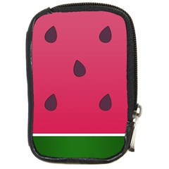 Watermelon Fruit Summer Red Fresh Compact Camera Leather Case by Nexatart