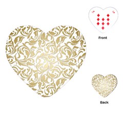 Gold Vintage Rococo Model Patern Playing Cards (heart) by Nexatart