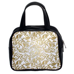 Gold Vintage Rococo Model Patern Classic Handbag (two Sides) by Nexatart