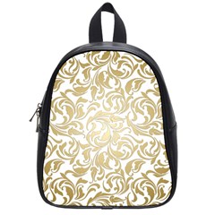 Gold Vintage Rococo Model Patern School Bag (small) by Nexatart