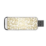 Gold Vintage Rococo Model Patern Portable USB Flash (One Side) Front