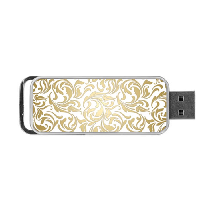 Gold Vintage Rococo Model Patern Portable USB Flash (One Side)