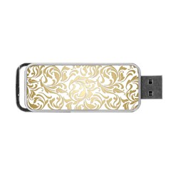 Gold Vintage Rococo Model Patern Portable Usb Flash (two Sides) by Nexatart