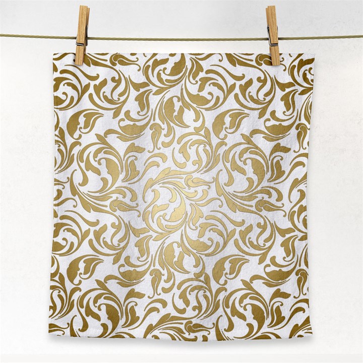 Gold Vintage Rococo Model Patern Face Towel