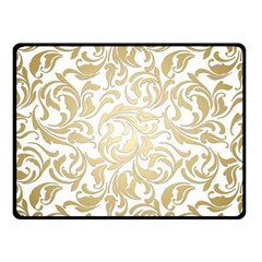 Gold Vintage Rococo Model Patern Fleece Blanket (small)