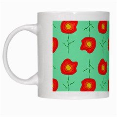 Flowers Pattern Ornament Template White Mugs