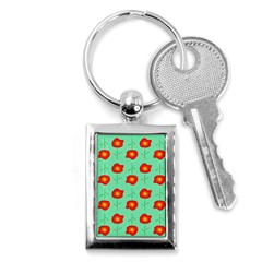 Flowers Pattern Ornament Template Key Chains (rectangle)  by Nexatart