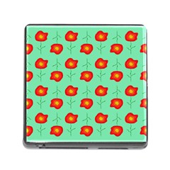 Flowers Pattern Ornament Template Memory Card Reader (square 5 Slot) by Nexatart