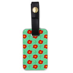 Flowers Pattern Ornament Template Luggage Tags (one Side)  by Nexatart