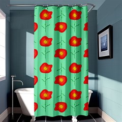 Flowers Pattern Ornament Template Shower Curtain 36  X 72  (stall)  by Nexatart